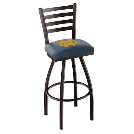 Holland Bar Stool Co 30" Blk Wrinkle Notre Dame (ND) Swivel Bar Stool, Ladder Back L01430ND-ND